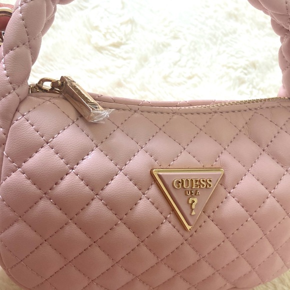 Guess Rianee Quilt Mini Hobo Bag. Blush Pink. 7in L × 4.5in H x 2.5in W. NWOT - Picture 10 of 13